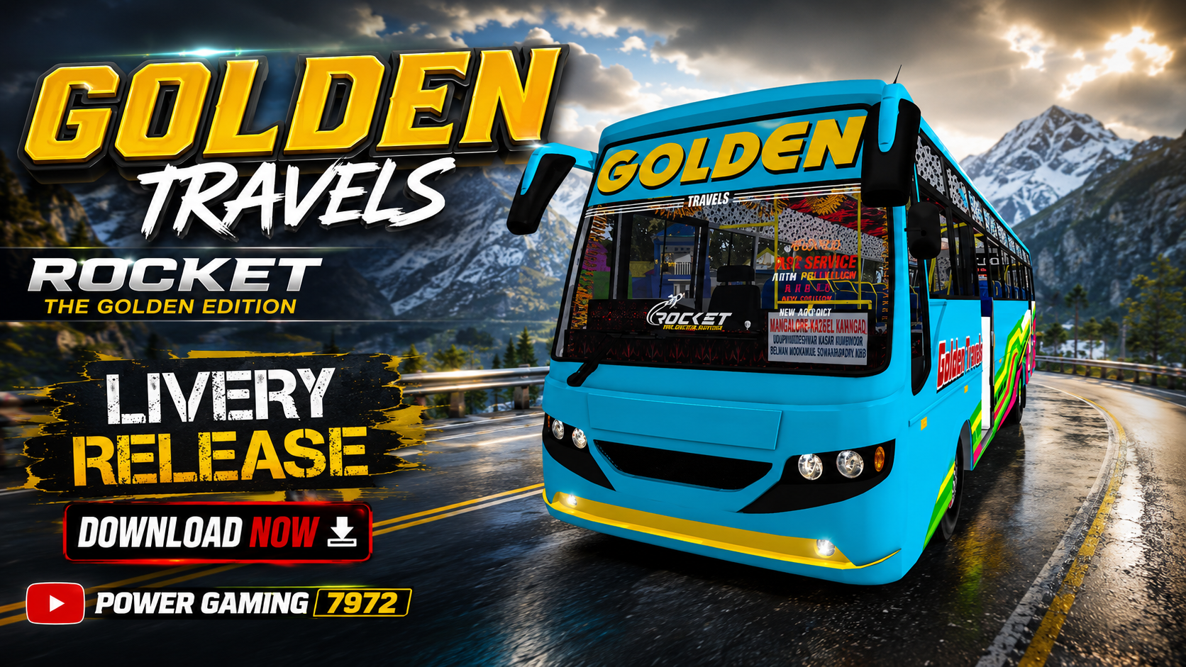 Golden Rocket BUSSID livery preview